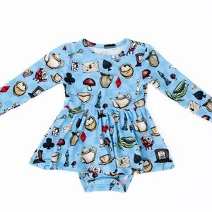 Little Crowns & Capes, Alice in Wonderland,Baby Dress w/headband 6-12 M, Bamboo